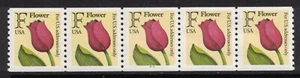Scott 2518- MNH Placa Número Tira De 5 , #2222- F Tarifa (29c) Tulip, 1991- PNC5 - Imagen 1 de 1