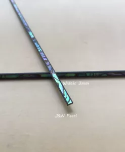 J&N 2pcs Paua abalone Guitar Inlay Purfling with Black Wood sides W:3mm L:380mm - Picture 1 of 6