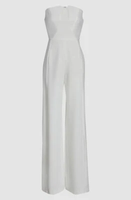 Mono Lena sin tirantes satinado en contraste blanco halo negro para mujer $415 talla 0 Foto 1 de 4