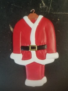 Vtg Dept 56 Ceramic Santa Suit Christmas Ornament - Picture 1 of 2