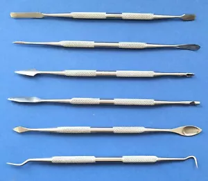 6 Stück Edelstahl Werkzeug Mini Spachtel Formen Modellbau Ton Wachs Gips Spatel - Bild 1 von 2