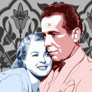 Casablanca Humphrey Bogart Ingrid Bergman Pop Art Ltd.Ed. Print Signed by Artist - Picture 1 of 3