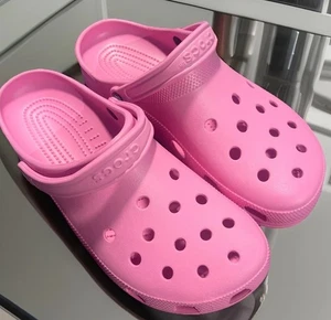 Mens Crocs- NWT Classic Bubble Gum Pink Slip On Clogs Sandals Shoes SZ-13 M - Picture 1 of 6