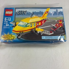 LEGO City 7732 Air Mail Plane Special Edition w/ Minifigure & Cart 88-Piece Set