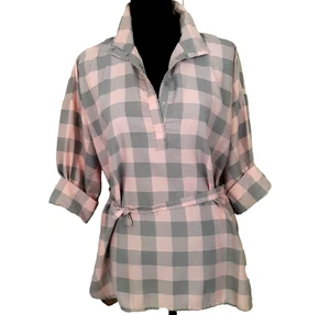 Eber San Francisco Popover Tunic Top Women's Size Medium Versatile Sash Retro - Picture 1 of 13