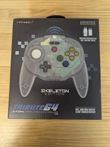 Retro-Bit Tribute64 Wireless Controller  - Skeleton Edition (Only 250 Made) NEW - Picture 1 of 4