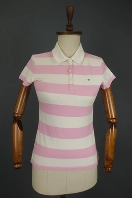 Tommy Hilfiger Blanco Rosa Rayas Algodón Manga Corta Popover Polo Talla L Foto 1 de 4