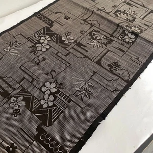 Tessuto kimono Oshima marrone Vista #B 14x66 LUNGO vintage tinto fango tessuto a mano OV20 - Foto 1 di 6