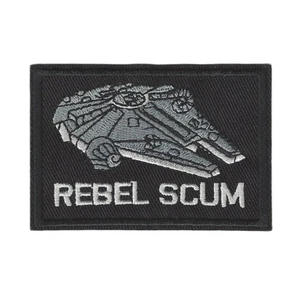 REBEL SCUM IRON ON PATCH 3" Millennium Falcon Star Wars Fan Embroidered Applique - Picture 1 of 2