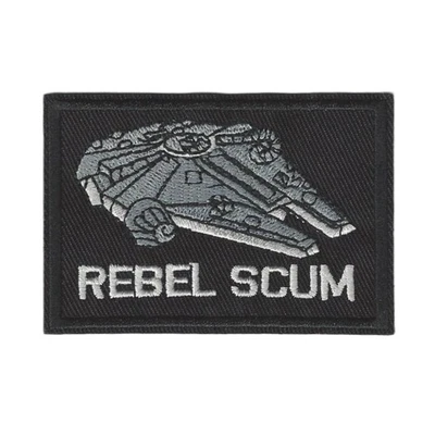 REBEL SCUM IRON ON PATCH 3" Millennium Falcon Star Wars Fan Embroidered Applique - Image 1 of 2