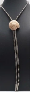 Muschel/Nautilus Muschel silber/schwarz Seil Bolokrawatte mit silberfarbenen Spitzen - Bild 1 von 13