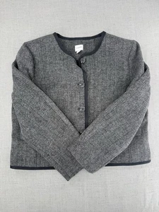Chaqueta gris para dama J.Crew mezcla de lana espiga talla 12P - Imagen 1 de 11