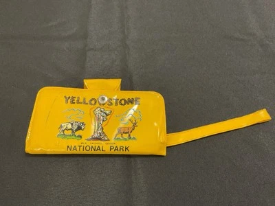 Винтажный 1960-х/1970-х годов Йеллоустоун сувенирный желтый винил монета сумочки бумажник - Изображение 1 из 4