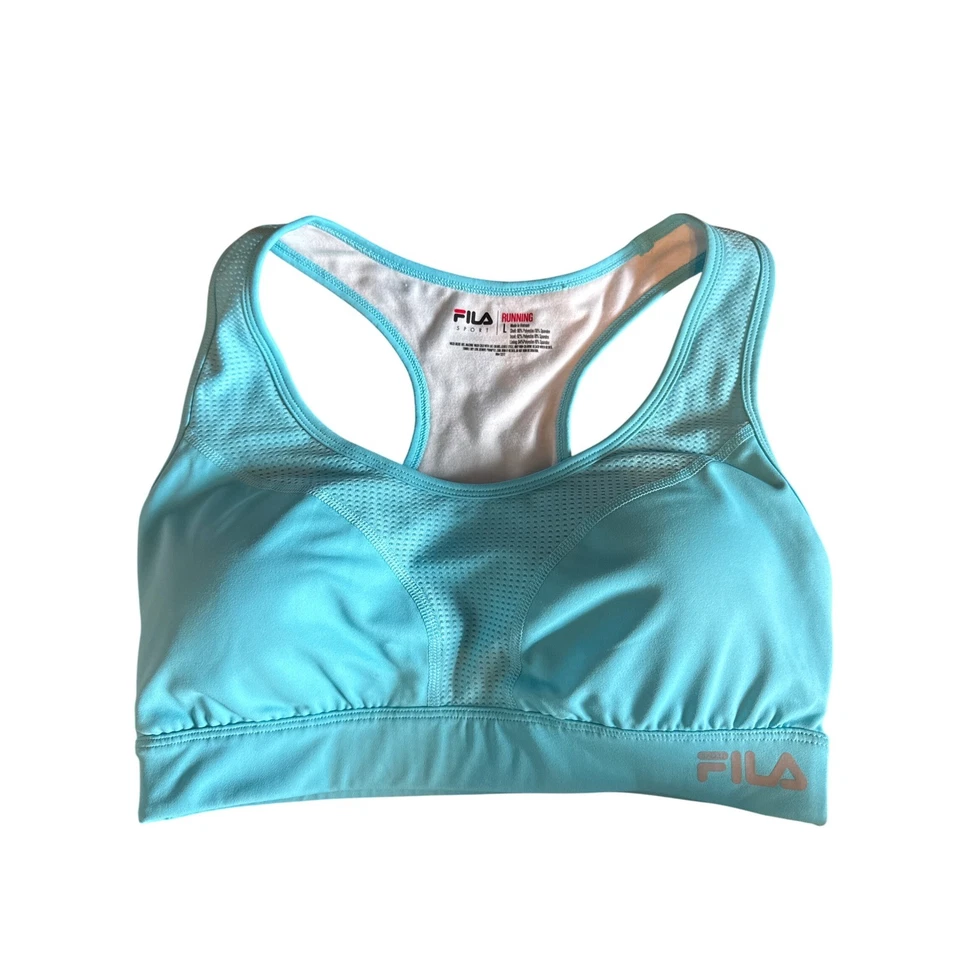 Sujetador deportivo FILA soporte ligero ropa deportiva entrenamiento turquesa talla grande Foto 1 de 4