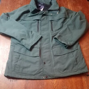 Nautica Sportswear Jacket Overcoat Men's Large Lined Hooded Windbreaker Green - Picture 1 of 9