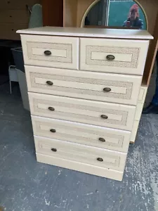 Vintage Retro Courts Cream Chest of 6 Drawers - Picture 1 of 7