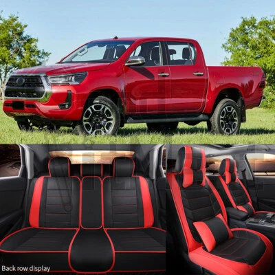 Juego completo de 5 asientos delanteros y traseros rojos para camioneta Toyota Hilux 2004-2022 Foto 1 de 4