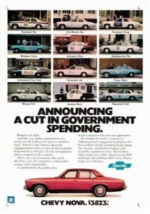 1979 CHEVY NOVA Car & U.S.A. CHEVROLET NOVA POLICE COP Cars DECORATIVE METAL SIG - Picture 1 of 1