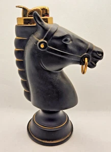 Vintage Evans Hitching Post Knight Horse Head Table Lighter - Picture 1 of 8