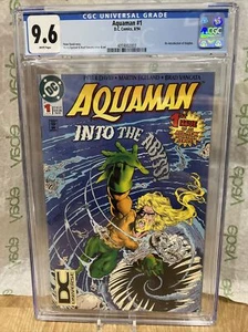 AQUAMAN 1 Dolphin 9.6 CGC 1994 DC Universe Comics White Pages Rare Label Abyss - Picture 1 of 2