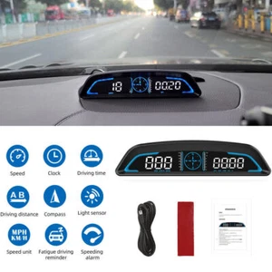 Universal GPS HUD Digital Head Up Display Car Turck Speedometer Overspeed Alarm - Picture 1 of 10