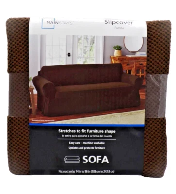 Sofá funda elástica Mainstays Funda 74”-96” marrón 430031 NUEVO Foto 1 de 2