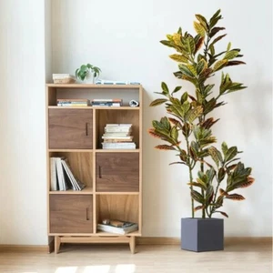 120cm Large  Ficus Tree Artificial Tropical Rubber Plants Plastic Codiaeum Tree - Picture 1 of 5