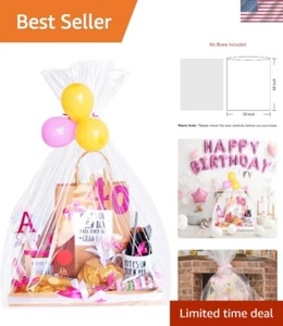 20 Pack of Sturdy 50x60 Inches Clear Gift Basket Bags - Perfect for Any Occasion - Picture 1 of 9