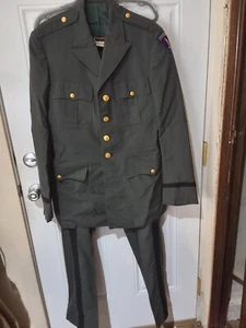 US Army Officer Winter Dress Green Uniform European and African Theater 39X-Long - Picture 1 of 6