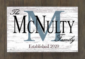 Custom Family Name Established Sign Personalized Rustic Home Decor Wedding Gift - Picture 1 of 7