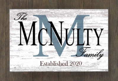Custom Family Name Established Sign Personalized Rustic Home Decor Wedding Gift - Image 1 of 4