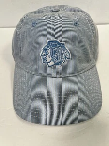 Chicago Blackhawks Women’s Seersucker Strap-back Cap / Hat Girl by The Game NEW - Picture 1 of 9