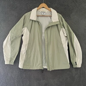 Columbia Zip Jacket Women Large Mint White Soft Shell Lined  Nylon - Picture 1 of 10
