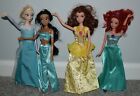 Barbie Disney Princess Ariel,Elsa,Belle,Jasmin In Outfits/Dresses L0t 4