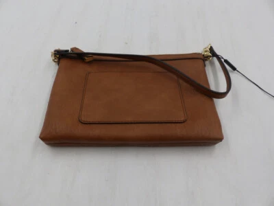 CALVIN KLEIN  BROWN LEATHER HAND BAG W/ GOLD HARDWARE RN54163 - Image 1 of 2