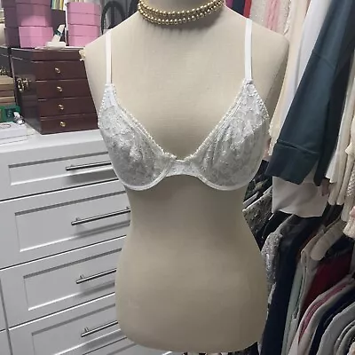 Sujetador push-up de encaje blanco 34B bambú Marie Helene Miller Nueva York Foto 1 de 4