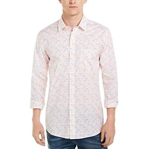 MSRP $55 Club Room Mens Tennis Player Print Orange Size Medium - Picture 1 of 1