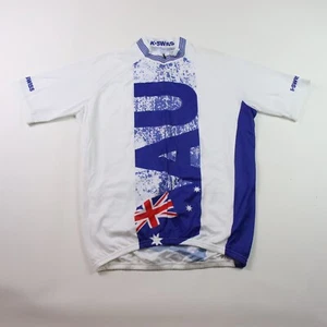 K Swiss Cycling Jersey 1/2 Zip AU Australia Short Sleeve Bicycle Shirt White XL - Picture 1 of 10