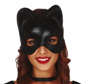 Schwarzer Panther Venezianische Maskerade Augenmaske Katze Halloween Kostüm Gu / - Bild 1 von 1