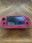 Sony PlayStation PS Vita OLED PCH-1100 Red Console w/ 8GB Memory Card And Charge