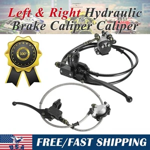 Left & Right Hydraulic Brake Caliper Cylinder For 2 Stroke Dirt Pit Bike Bicycle - Picture 1 of 13