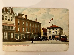 Washington Square  Street Scene Newport RI Antique Unposted Undivided Postcard - Bild 1 von 2