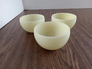 3 Matched Art Deco Chandelier Custard Glass Shades 2 1/2" Tall 2" Fitter Glows - Picture 1 of 5