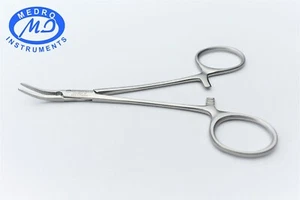 HALSTED MOSQUITO HEMOSTAT FORCEP 5" CURVED SERRATED JAWS, SURGICAL INSTRUMENTS - Picture 1 of 11