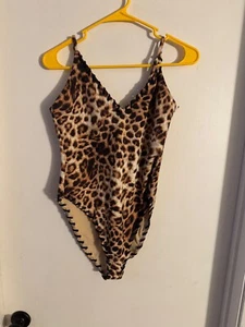 Maillot de bain femme neuf sans étiquette "Good American" imprimé animal 1 pièce. Taille XL - Photo 1/2
