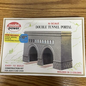 Model Power - N Scale - Double Tunnel Portal Kit #1521 New Sealed - Picture 1 of 2