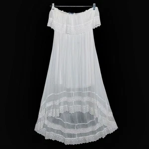 Solitaire Swim L Angel Cottagecore Lacy High-low Lined Swim Beach Resort Coverup - Bild 1 von 5