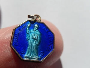 MEDAILLE  SAINT BENOIT CROIX EXORCISTE PROTECTION email bleu - Imagen 1 de 3
