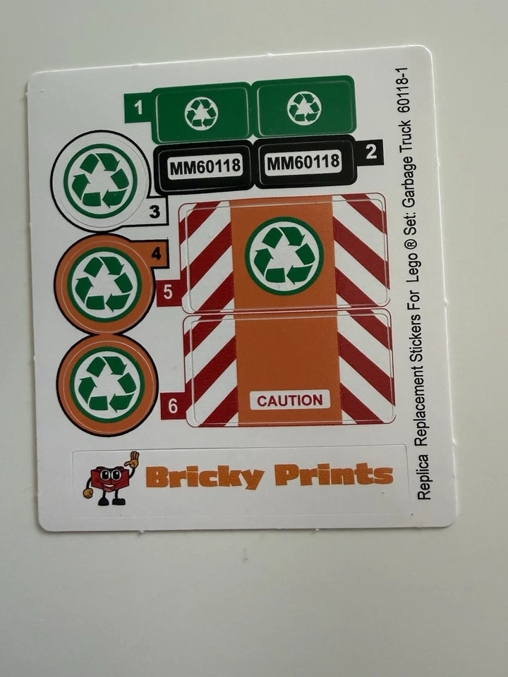 LEGO City: Camión de basura (60118) **SOLO PEGATINAS** Foto 1 de 1