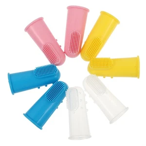 Cepillo de dientes de silicona para dedos de bebé 4 piezas herramienta de limpieza de dientes para bebés - Imagen 1 de 12